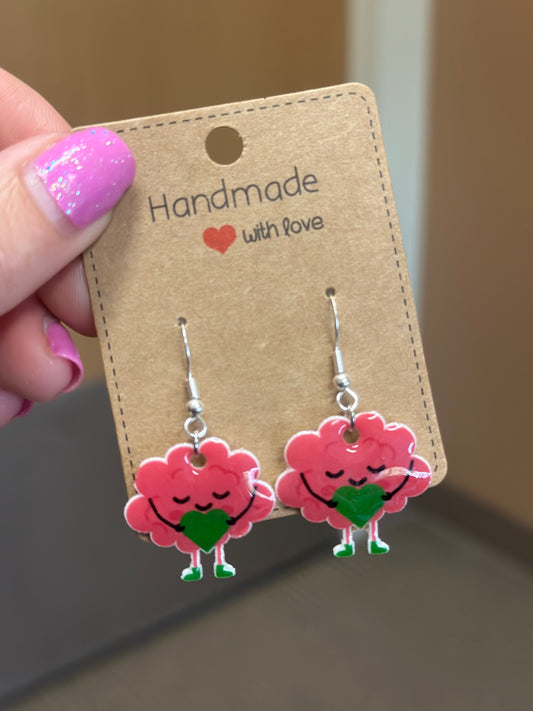 Mental Health Brain Earrings – Self-Love & Kindness
