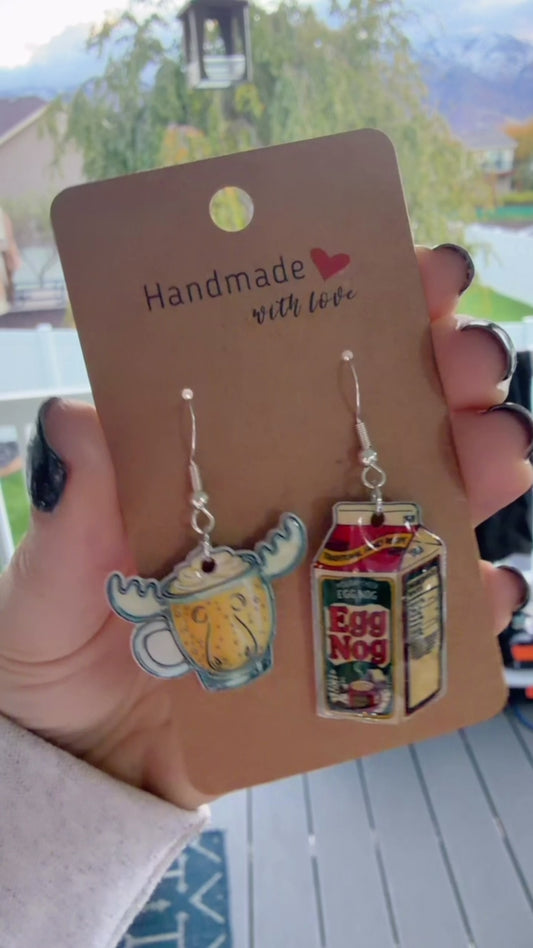 Eggnog & Moose Mug Hook Dangles
